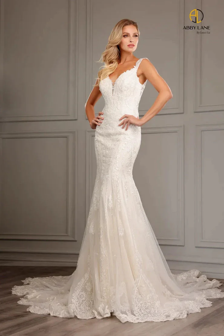 Abby Lane 97159 Wedding Dress size 6 Ivory Champagne - Image 3