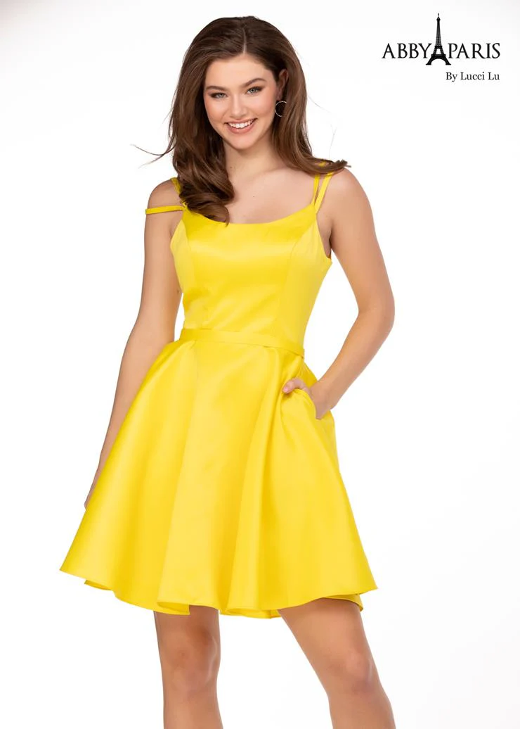 Abby Paris 94050 Size 8 Emerald Short A Line Homecoming Dress Pockets Scoop Neck Formal Cocktail Gown - Image 5