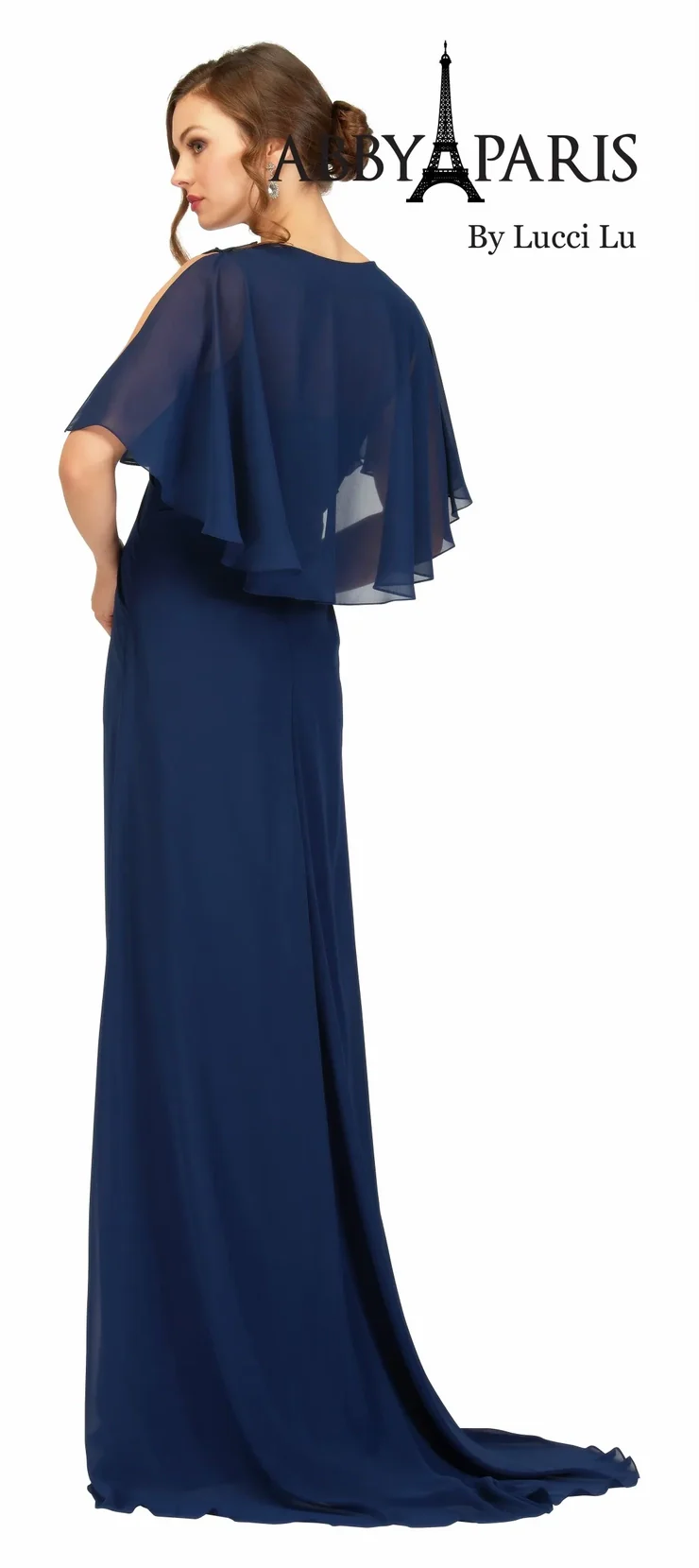 Abby Paris 96054W A-Line Chiffon V-Neck Plus Size MOB Formal Dress - Image 3