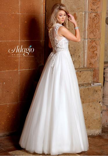 Adagio Bridal W9312 size 12,18 Wedding Dress Sheer A Line - Image 2