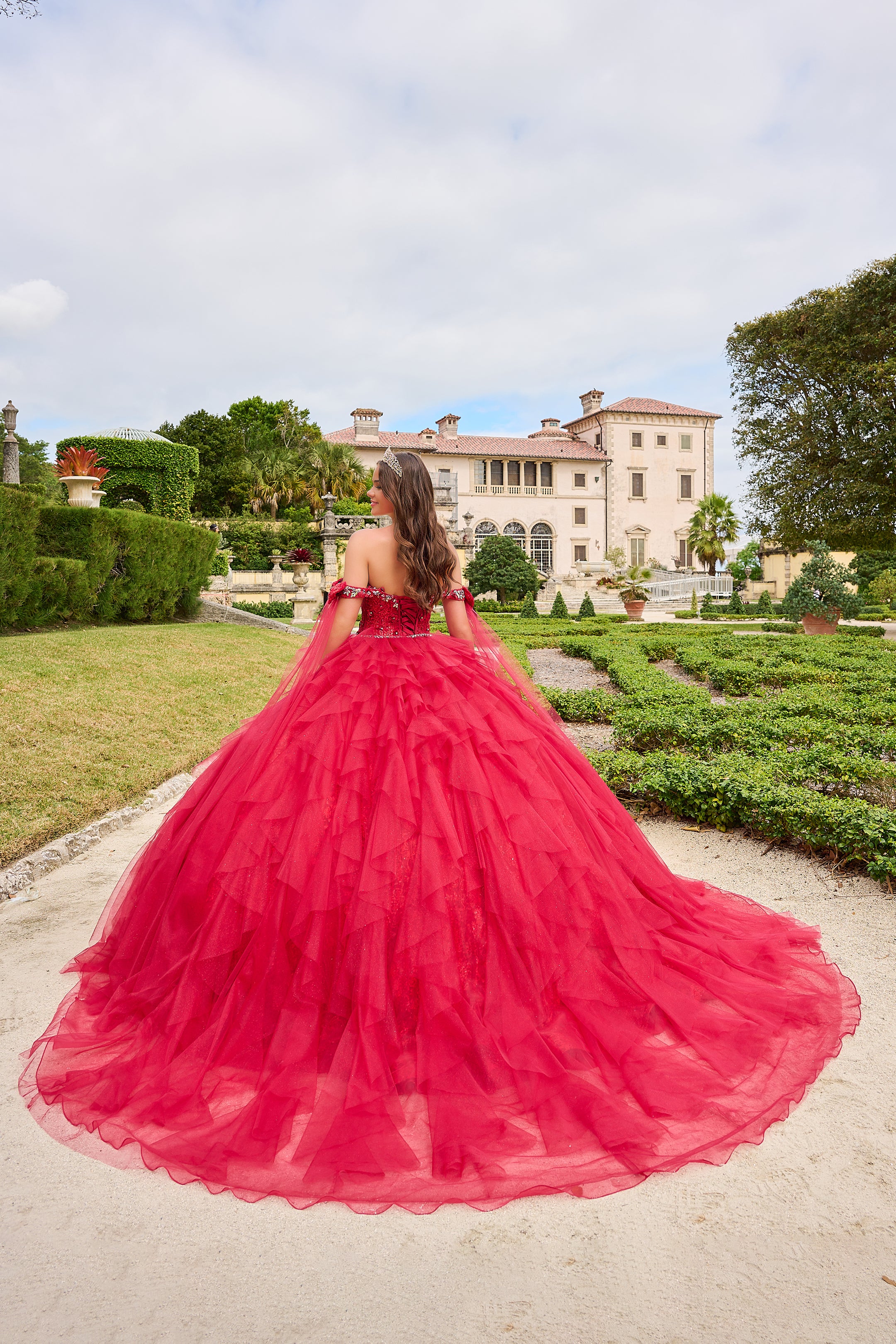 Amarra 54212 Quinceanera Gown Ballgown Ruffle Train off the Shoulder Party Dress Formal - Image 6