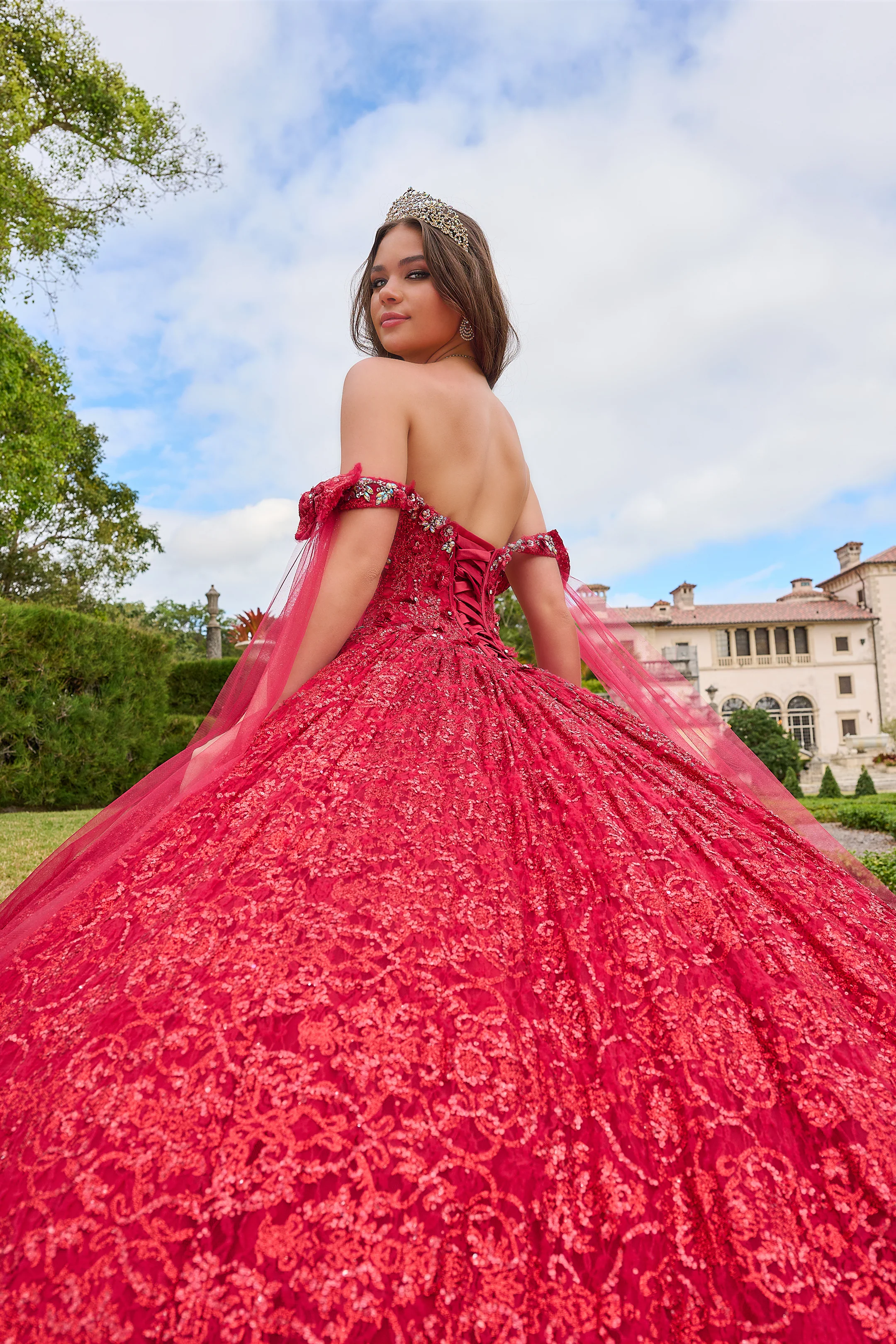 Amarra 54212 Quinceanera Gown Ballgown Ruffle Train off the Shoulder Party Dress Formal - Image 7