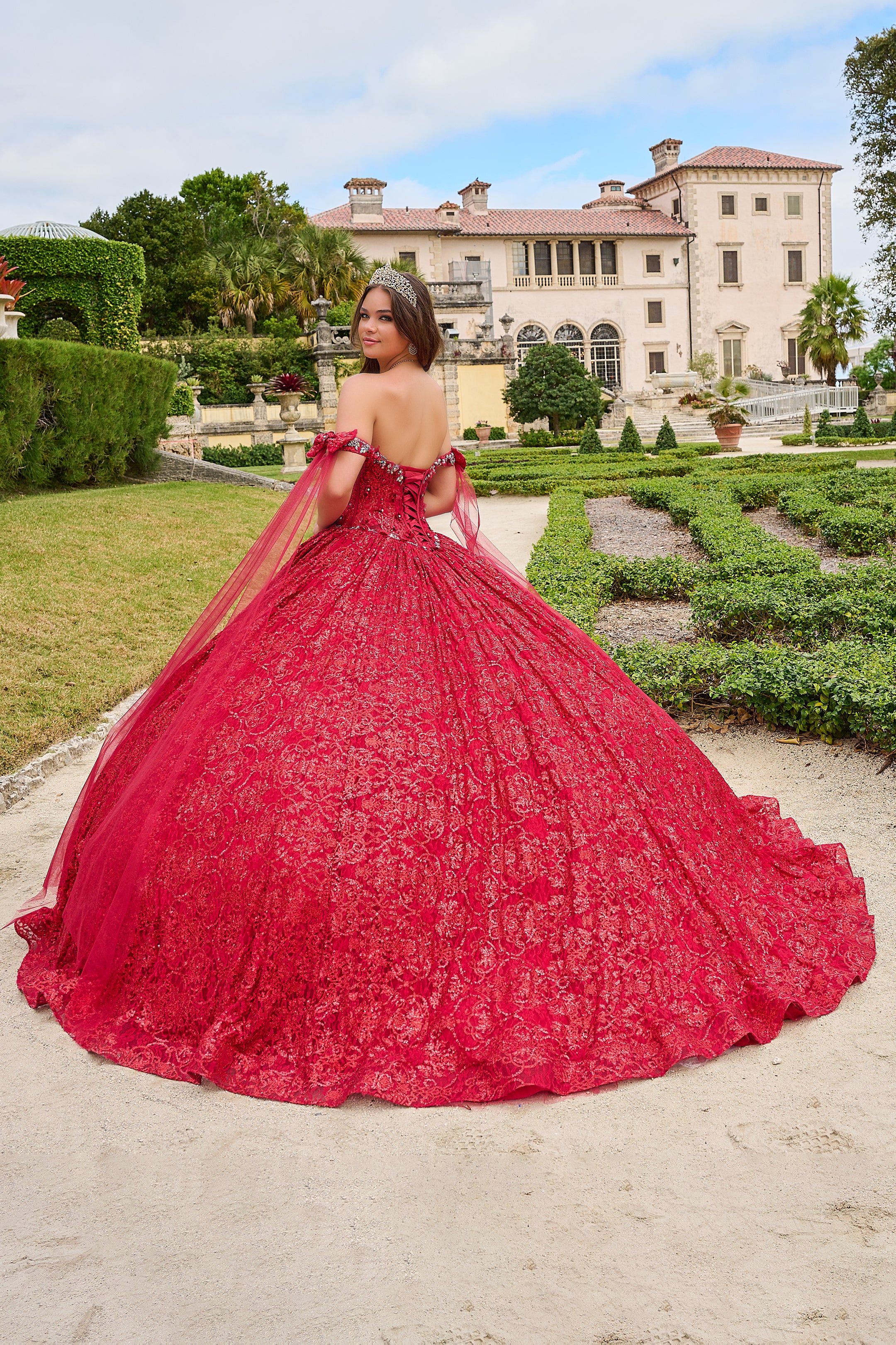 Amarra 54212 Quinceanera Gown Ballgown Ruffle Train off the Shoulder Party Dress Formal - Image 8