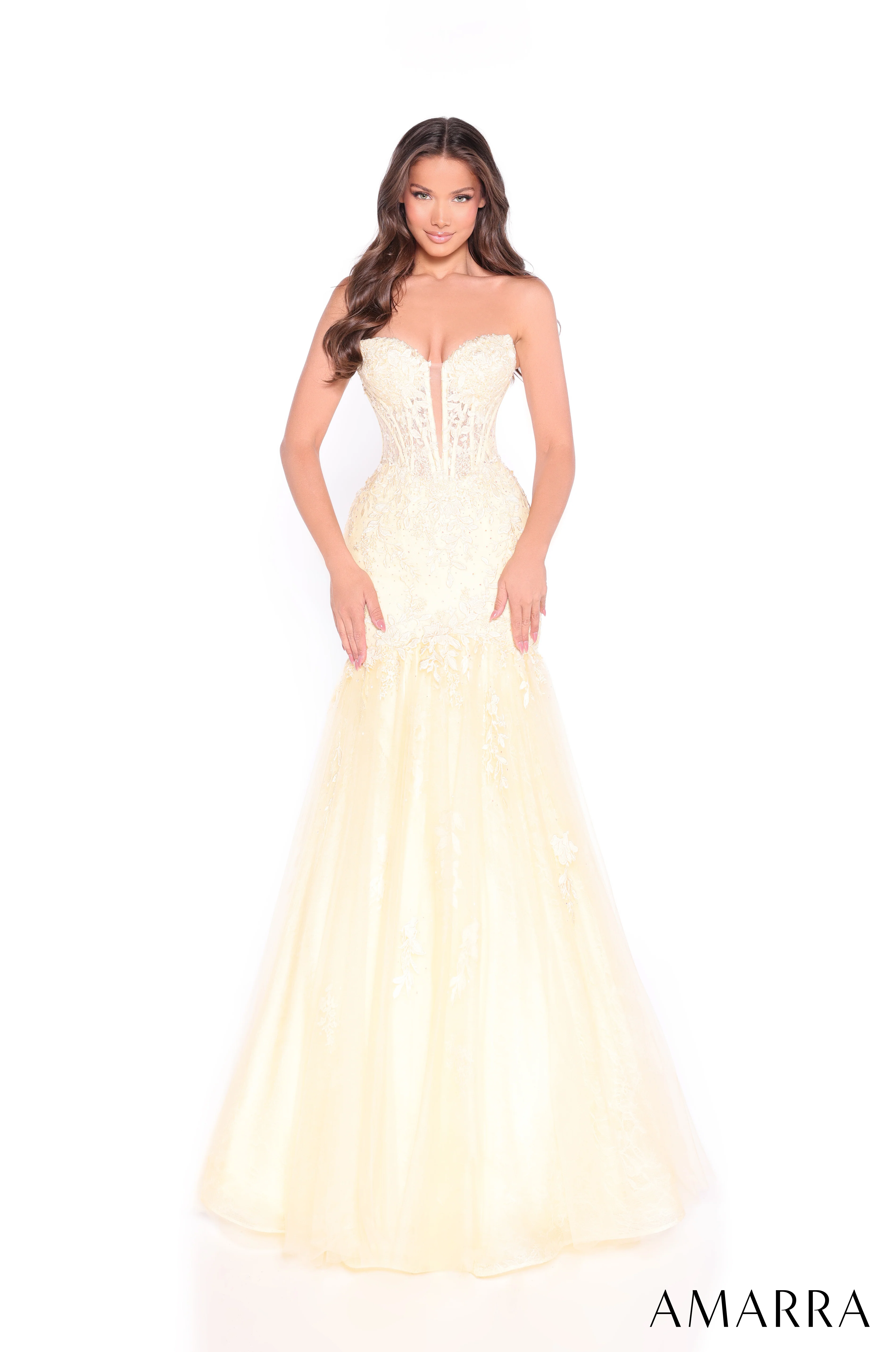 Amarra 89319 Lace Corset Mermaid Prom Dress - Image 3
