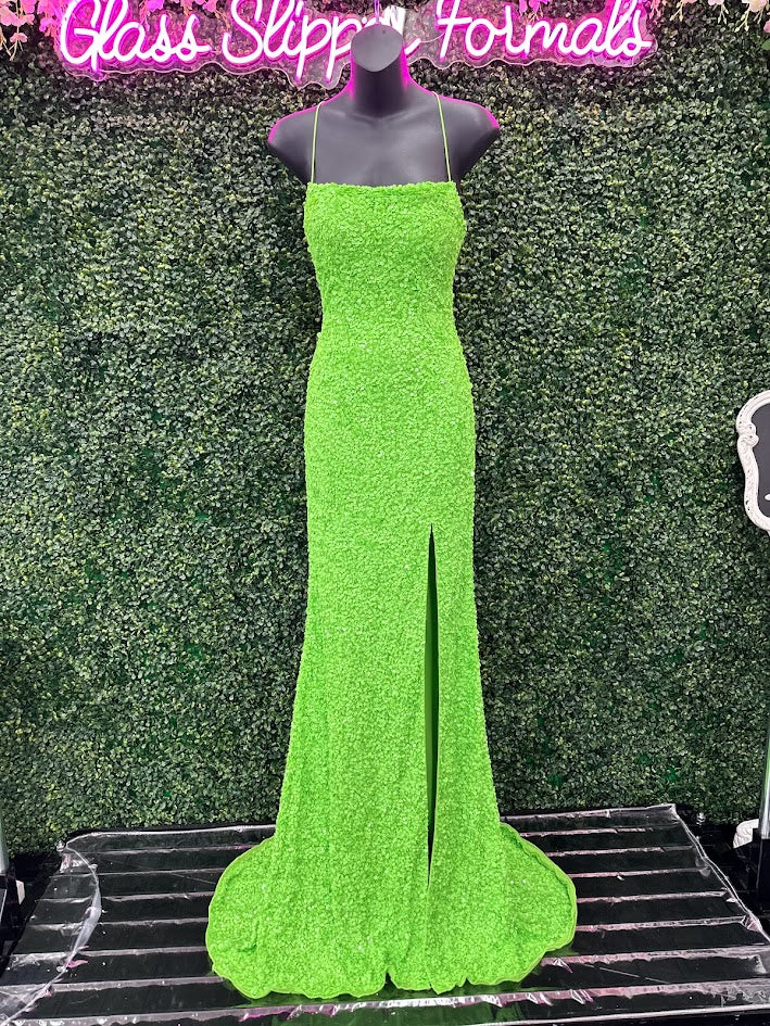 Amarra 94282 Long Fitted Sequin Backless Corset Slit Prom Dress Scoop Neck Formal Pageant Gown - Image 4