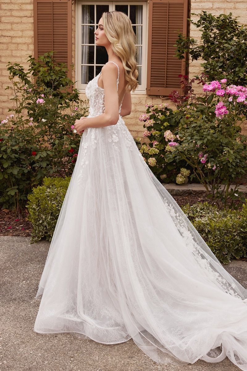Andrea and Leo Couture CD857W Lace A Line Wedding Dress Spaghetti Straps Backless - Image 2