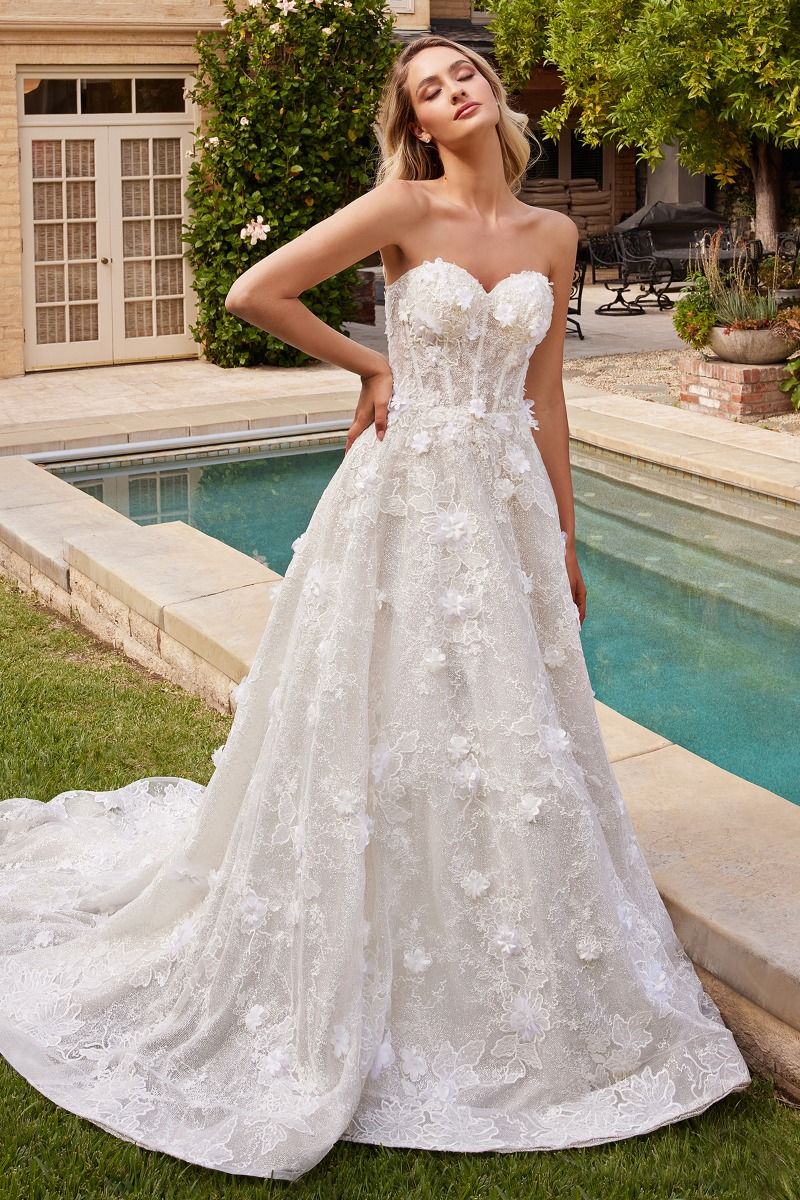 Andrea and Leo Couture CD860W Strapless Wedding Dress Removable Shaw - Image 3