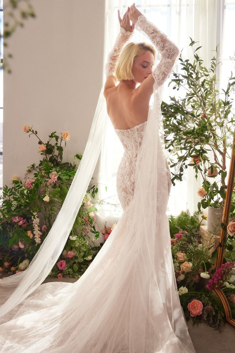 Andrea and Leo Couture CDS424W Mermaid Wedding Dress Off the Shoulder Long Sleeves - Image 7