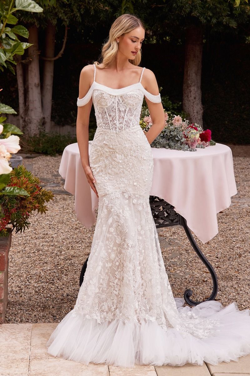 Andrea and Leo Couture CK703W Off the Shoulder Wedding Dress Fitted Lace - Image 4