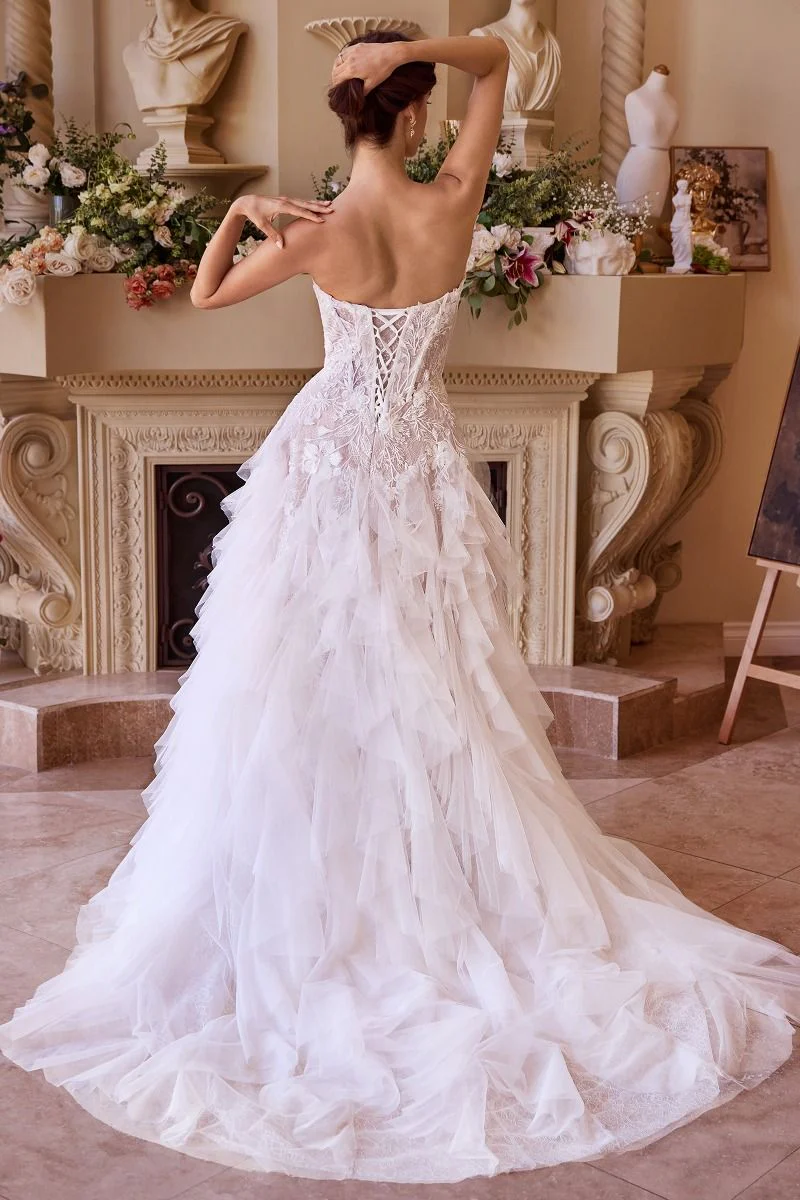 Andrea and Leo Couture WL016 Drop Waist Wedding Dress Cascading Ruffles - Image 2