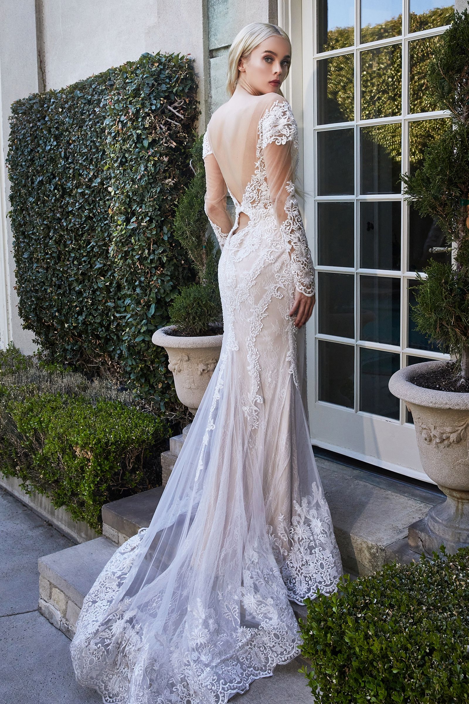 Andrea & Leo Couture A1022 Boho Lace Wedding Dress Long Sleeve Backless Cutout - Image 8
