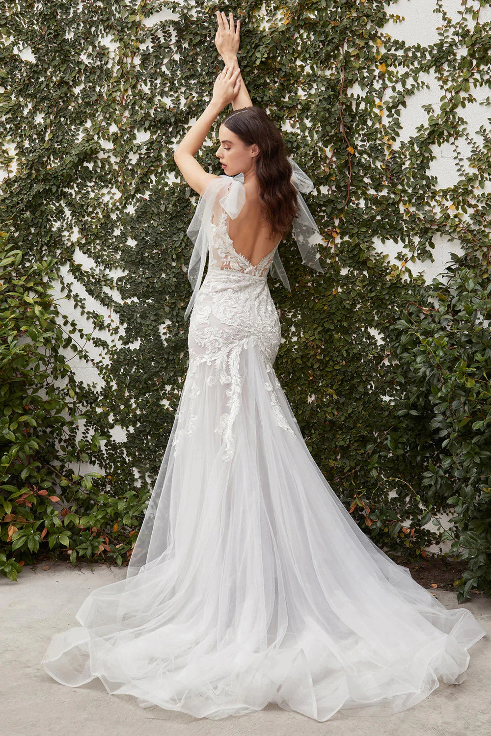 Andrea & Leo Couture BEATRICE A1086W Wedding Dress Size 4 Sheer Lace Mermaid Bridal Gown - Image 4