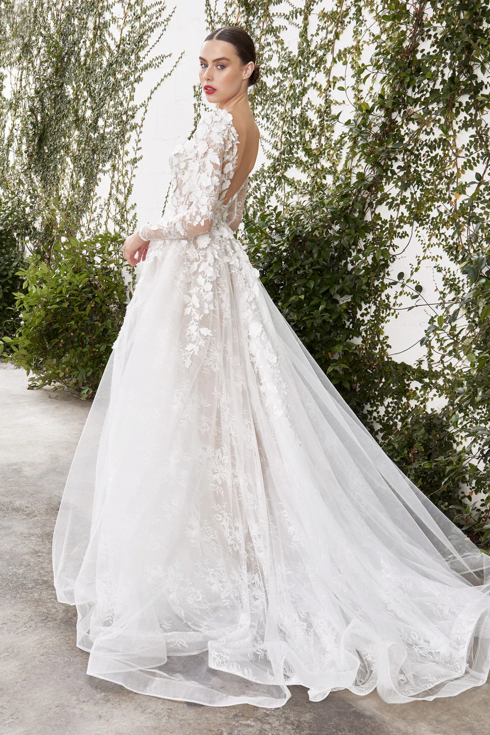 Andrea & Leo Couture YVAINE Dress A1067W Long Sleeve 3D Lace Wedding Dress A Line Bridal Gown - Image 3