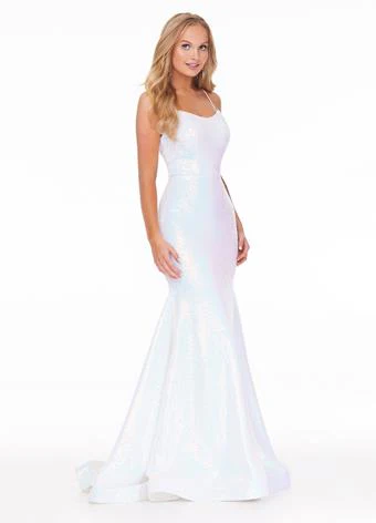 Ashley Lauren 11024 sz 10 Neon Blue Sequin Prom Dress with Lace Up Back Pageant Gown - Image 9