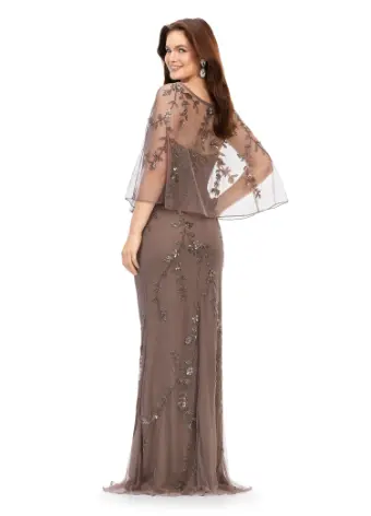Ashley Lauren 11211 Long Prom Strapless Floral Bead Modif Gown Detachable Overlay Sweetheart Neckline Evening Gown Formal - Image 7