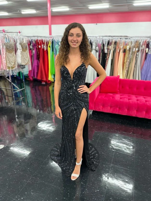 Ashley Lauren 11236 Size 2, 4, 12, 14 BLACK Sequin Prom Dress Pageant Gown - Image 5