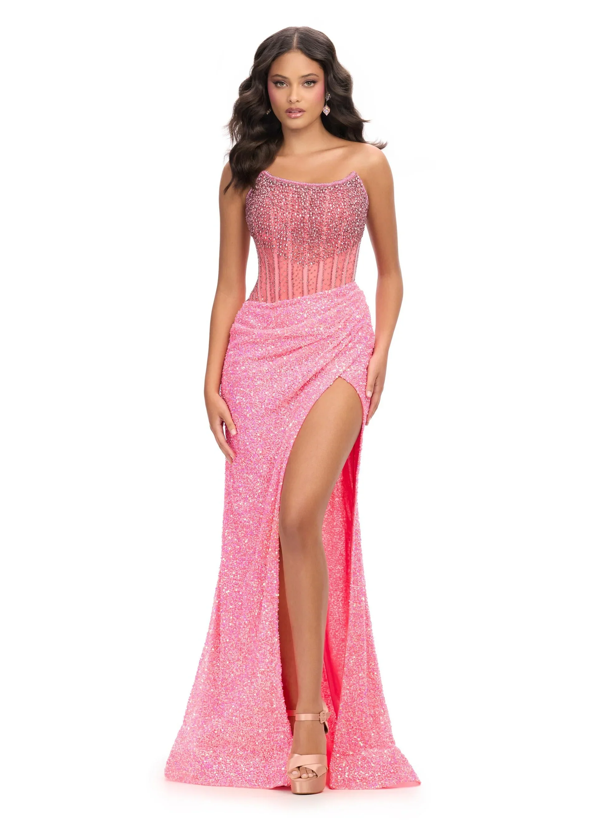 Ashley Lauren 11238 Prom Dress Pageant Gown Sequin Corset - Image 15