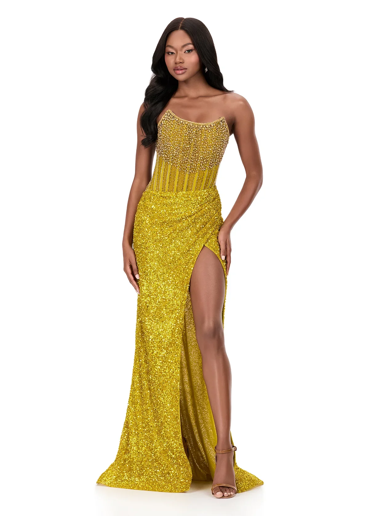 Ashley Lauren 11238 Prom Dress Pageant Gown Sequin Corset - Image 5