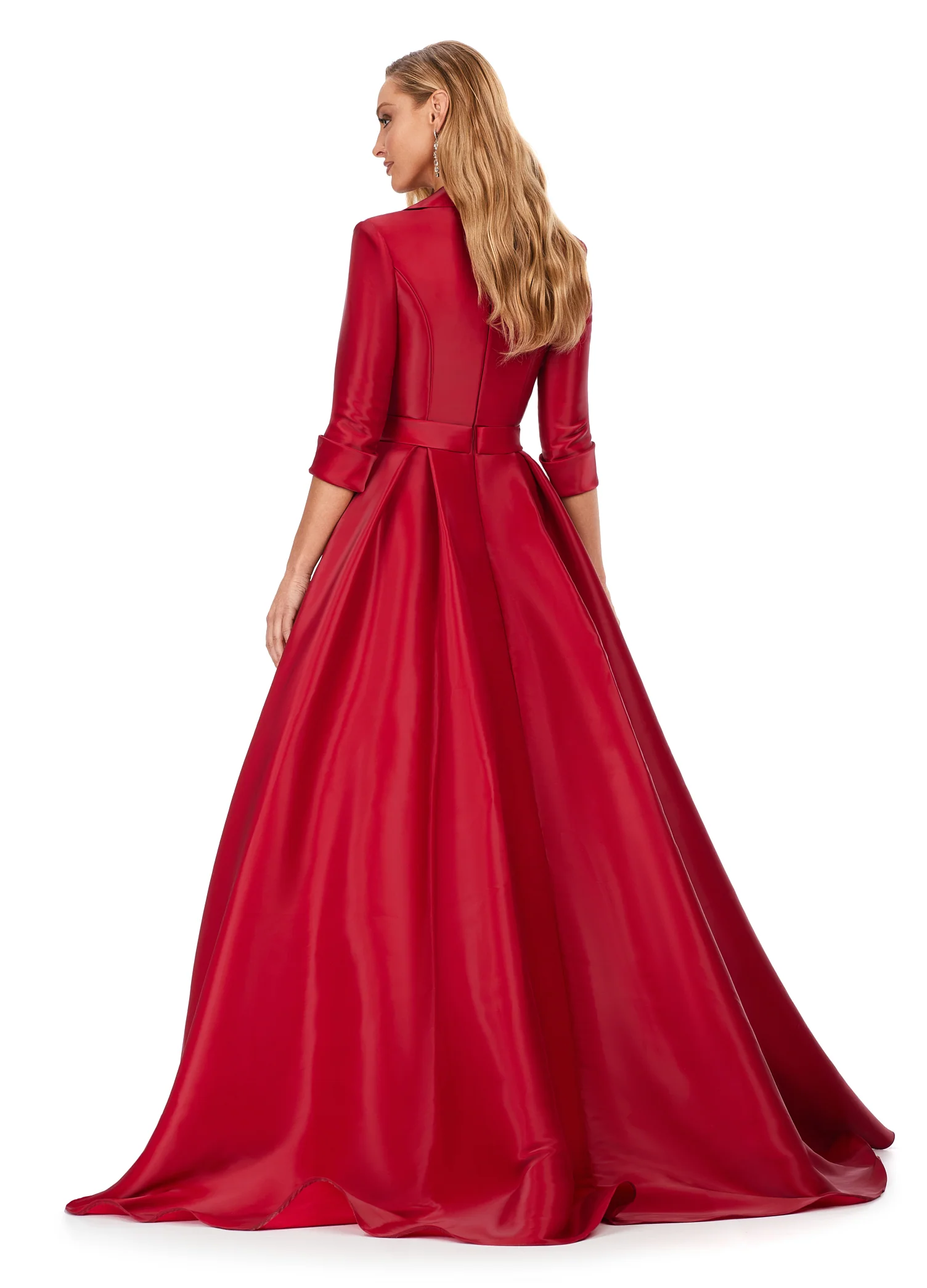 Ashley Lauren 11326 Satin Ballgown Long Sleeve Formal Dress Holiday Party Mother of Gown - Image 6