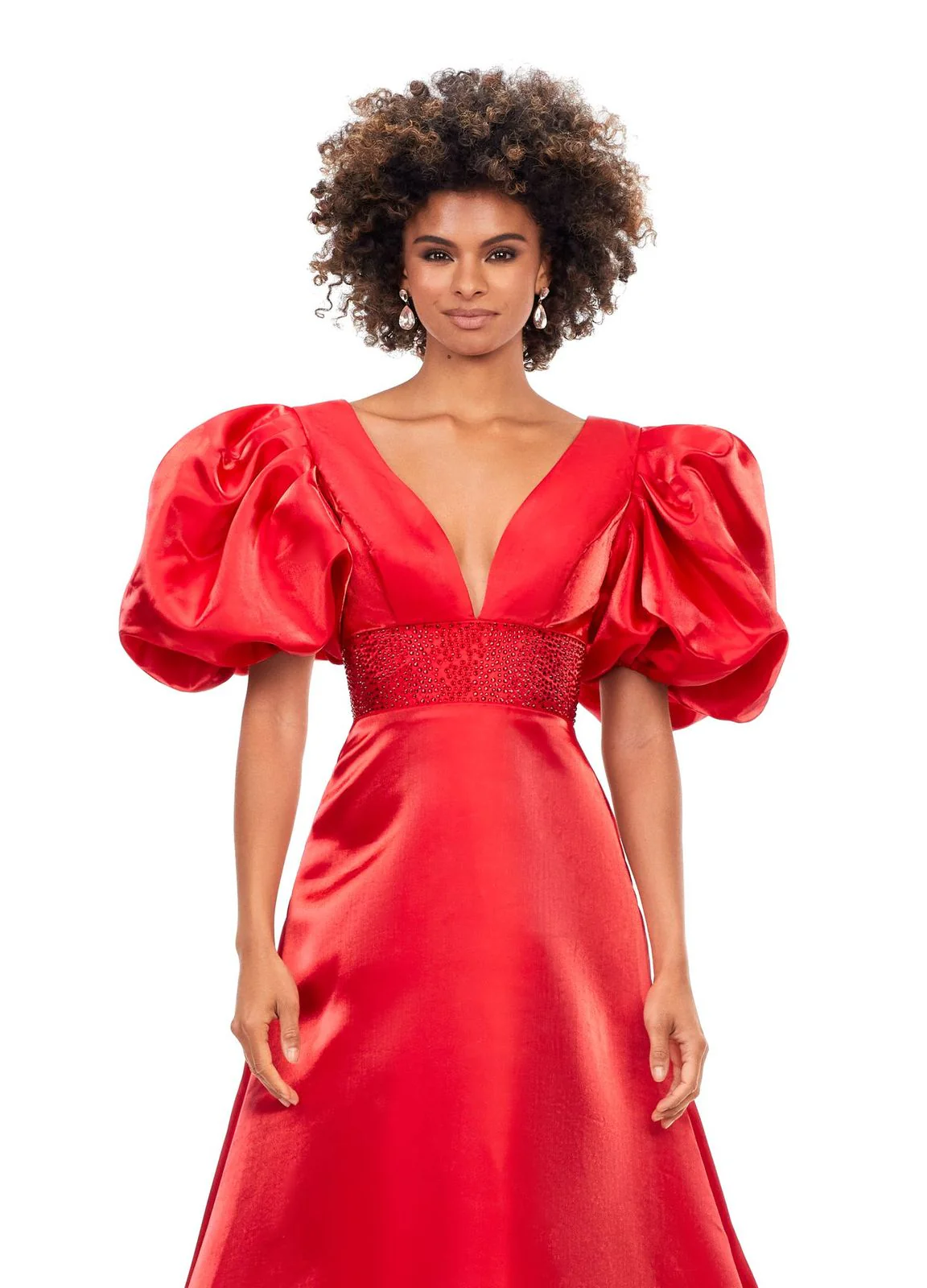 Ashley Lauren 11378 A-Line Evening Gown with Oversized Puff Sleeves Long Prom Formal Pageant - Image 5