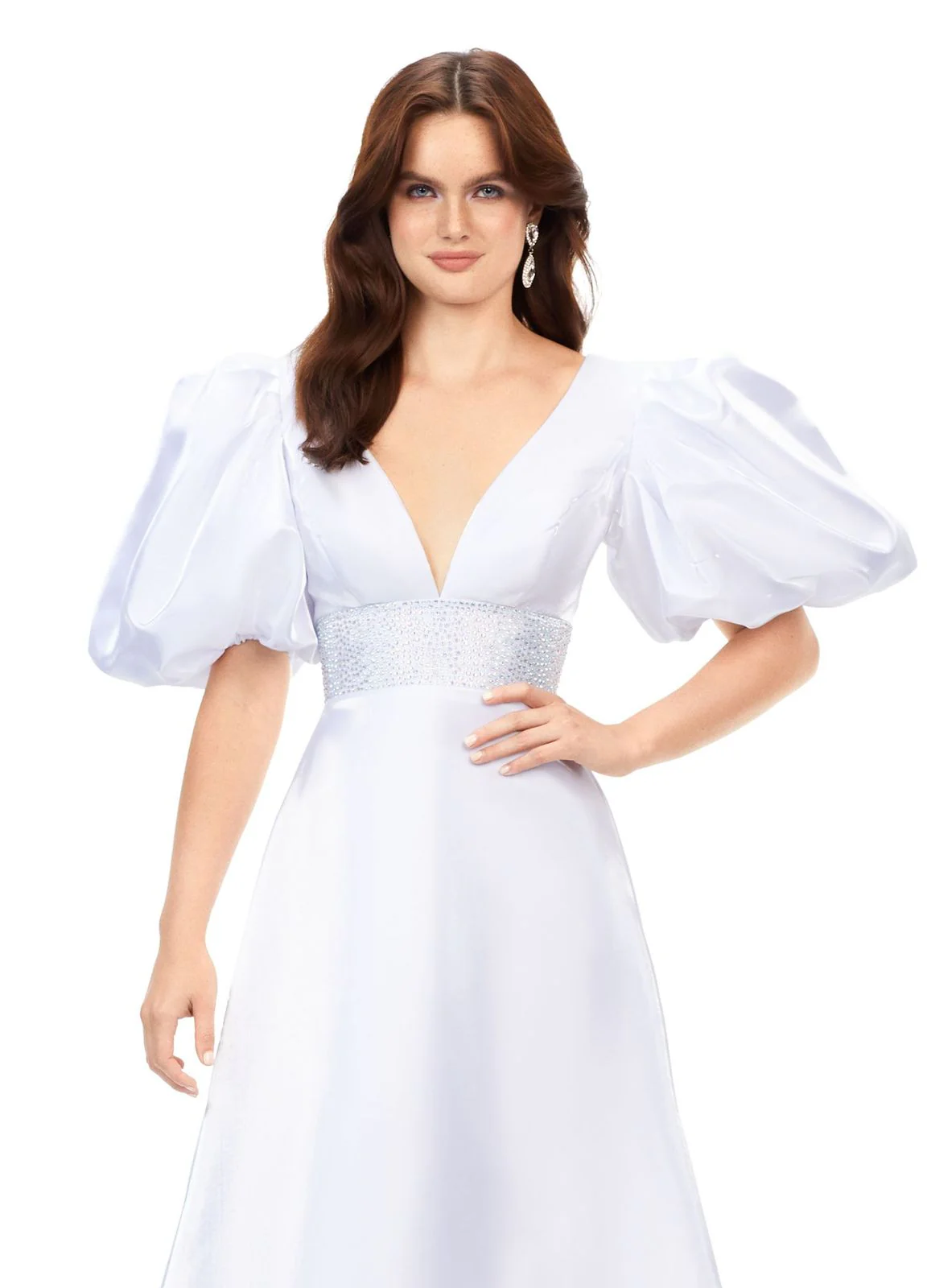 Ashley Lauren 11378 A-Line Evening Gown with Oversized Puff Sleeves Long Prom Formal Pageant - Image 8