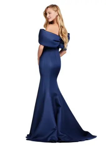 Ashley Lauren 11413 Evening Gown Mermaid Dress Off Shoulder Double Faced Satin Gown Oversized Bow Formal - Image 8