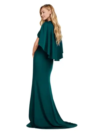 Ashley Lauren 11416 Long Prom Dress Crepe Gown Beaded Belt  Overlay Slit Formal Pageant - Image 8