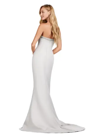 Ashley Lauren 11424 Long Prom Dress Fitted Strapless Evening Gown Oversized Off Shoulder Bow Overlay Formal Pageant - Image 8