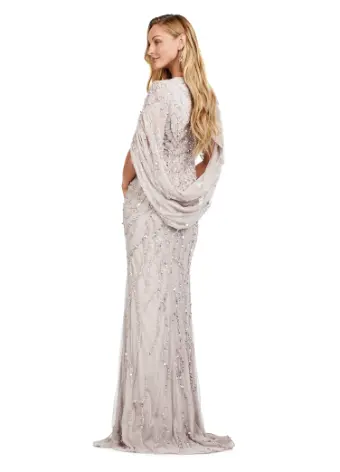 Ashley Lauren 11430 Long Prom Dress Sequin V-Neck Evening Gown with Cape Sleeves Formal Pageant - Image 6