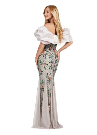 Ashley Lauren 11433  Long Prom Dress Beaded Off Shoulder Gown  Oversized Ruffle Formal Pageant - Image 5