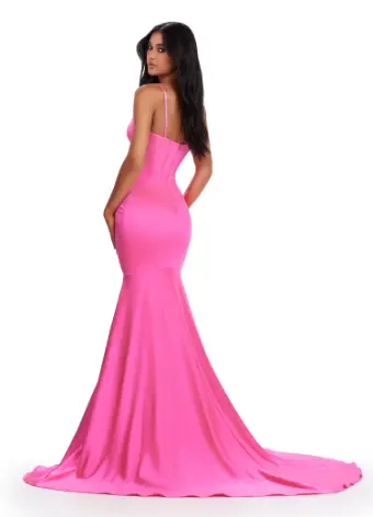 Ashley Lauren 11644 Long Prom Dress Mermaid Fitted  Corset Spaghetti Strap Gown Beaded Details Formal Pageant - Image 10