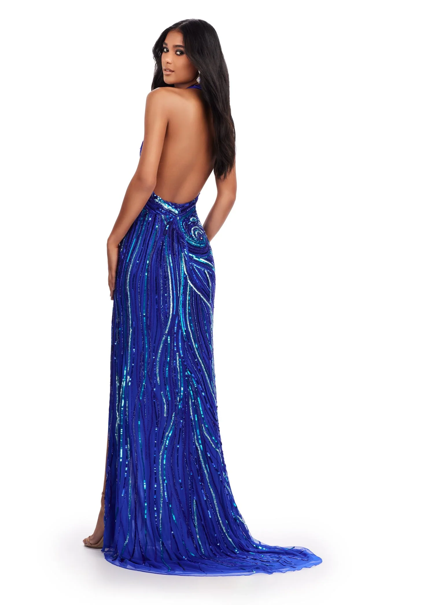 Ashley Lauren 11670 Beaded Formal Dress Pageant Halter - Image 13