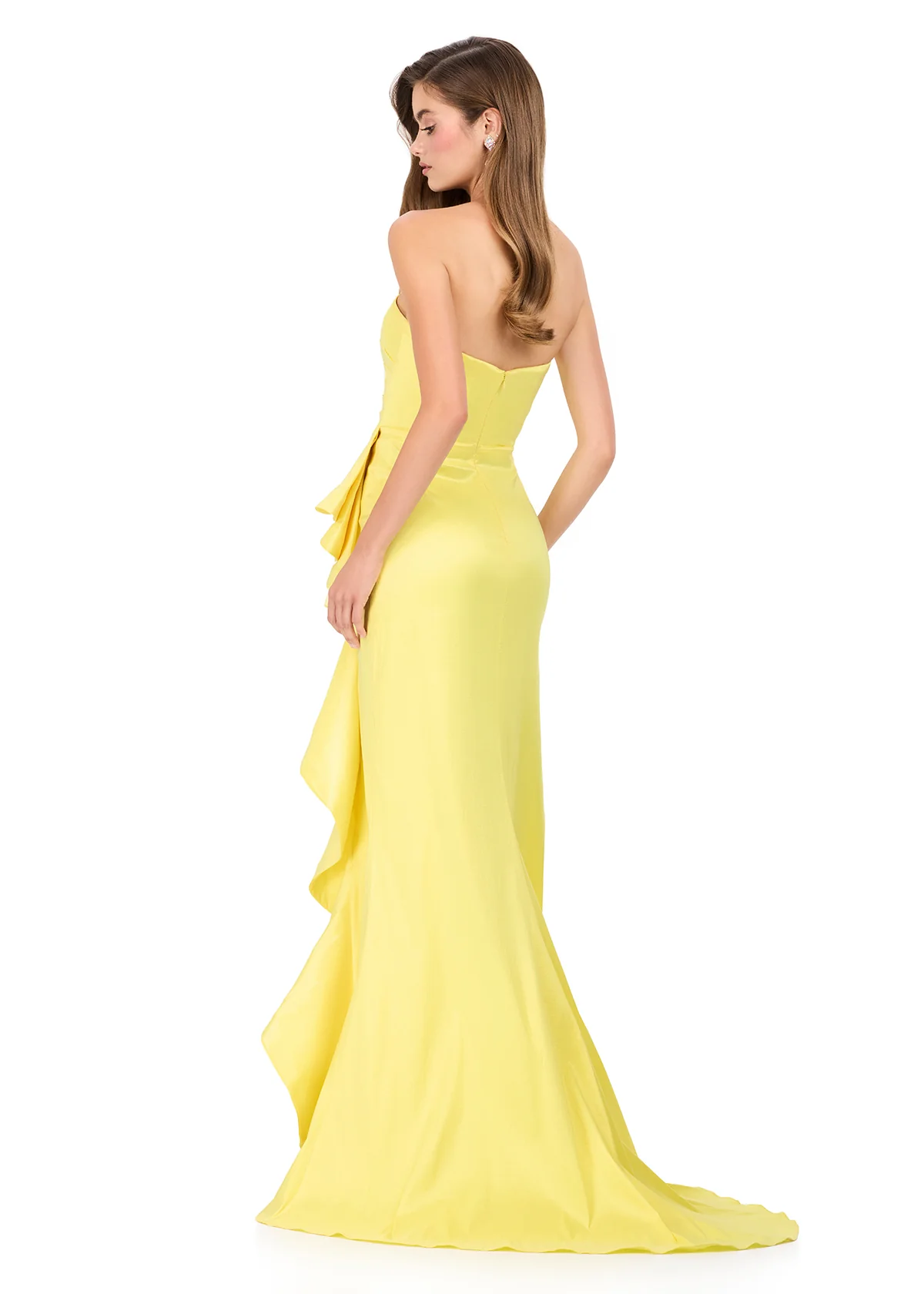 ASHLEYlauren 11751 Strapless Taffeta Gown with Ruffle - Image 3