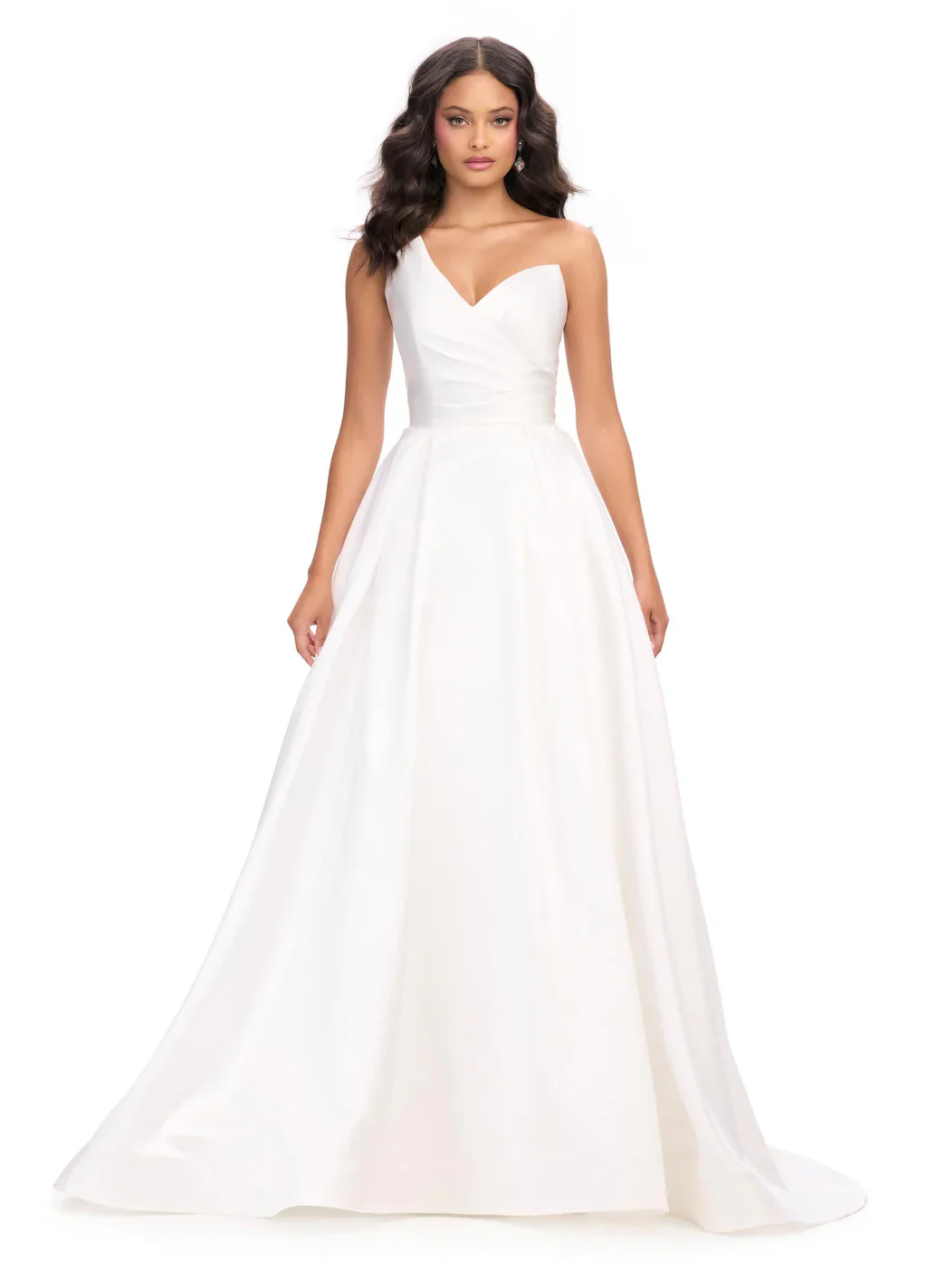 Ashley Lauren 11772 One Shoulder Ballgown Prom Dress Sweetheart Neckline Ruched Bodice - Image 3