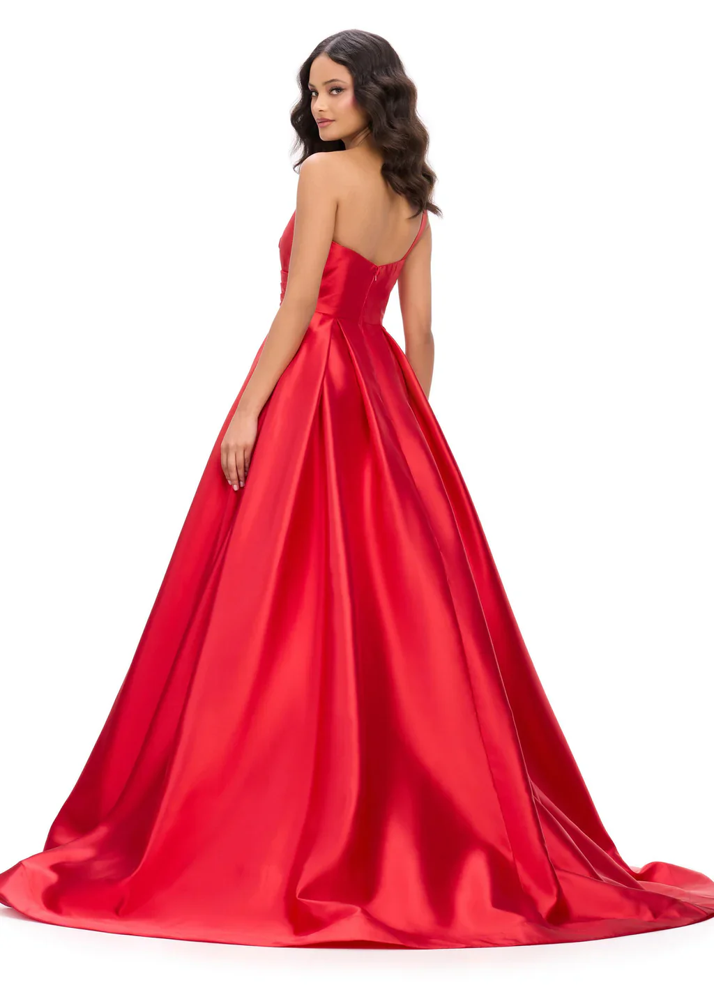 Ashley Lauren 11772 One Shoulder Ballgown Prom Dress Sweetheart Neckline Ruched Bodice - Image 7