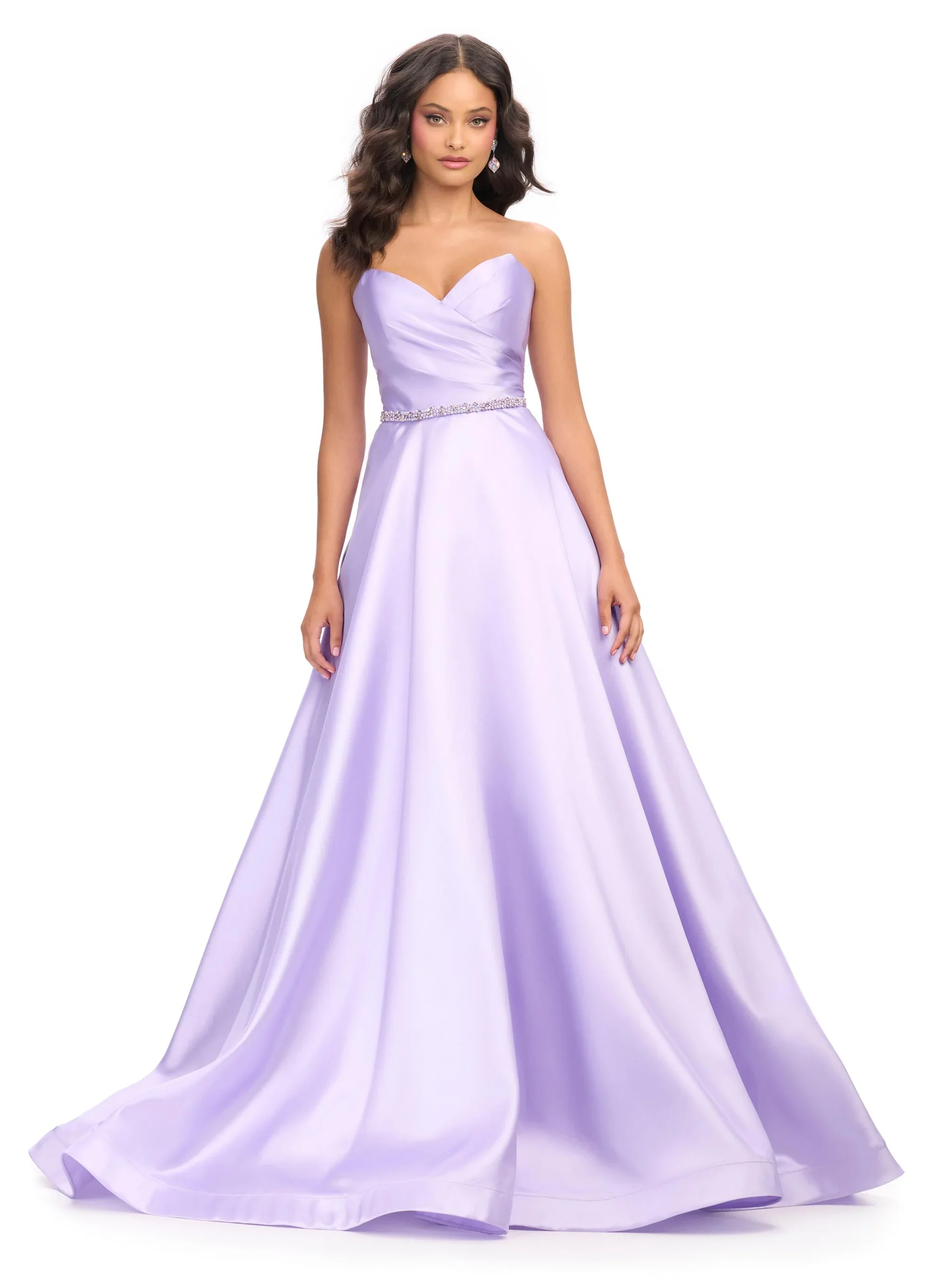 Ashley Lauren 11773 Strapless Ballgown Pageant Dress V Neck Formal Evening Gown Prom - Image 2