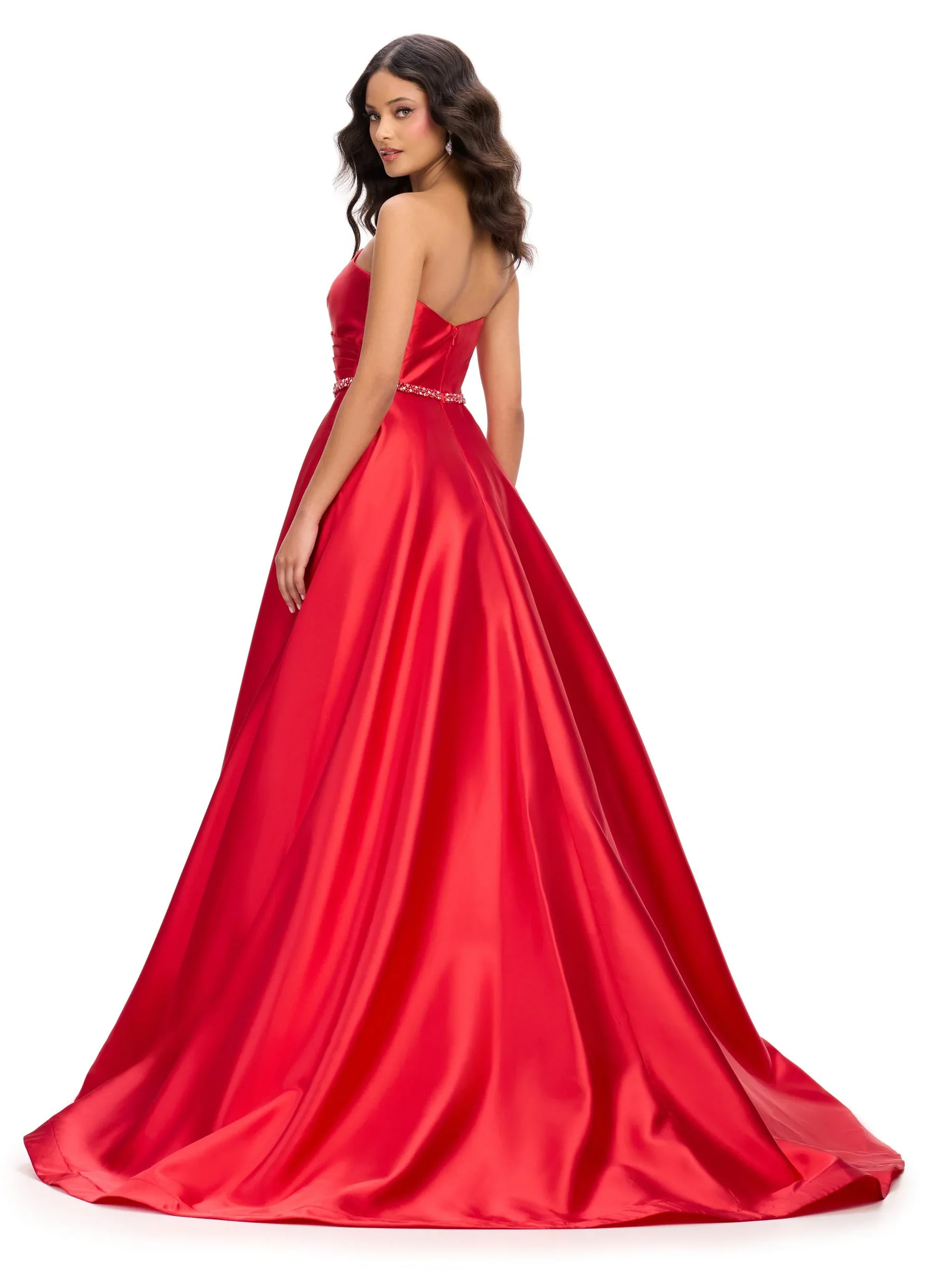 Ashley Lauren 11773 Strapless Ballgown Pageant Dress V Neck Formal Evening Gown Prom - Image 8