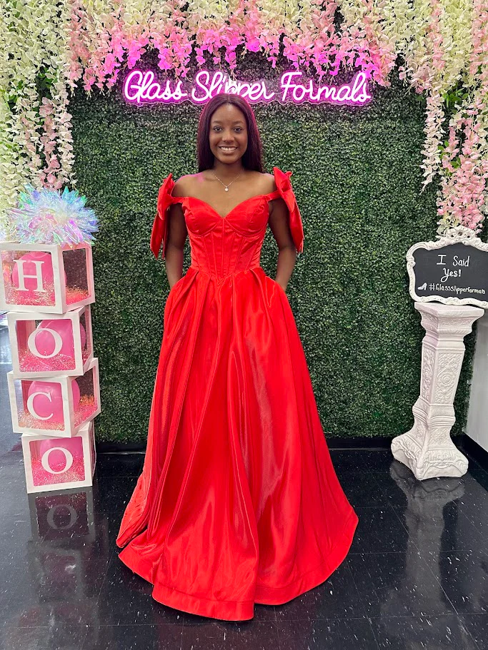 Ashley Lauren 11871 Size 12, 14 Hot Pink Long Prom Dress off the shoulder Bows Corset A Line Pageant Gown Pockets - Image 7