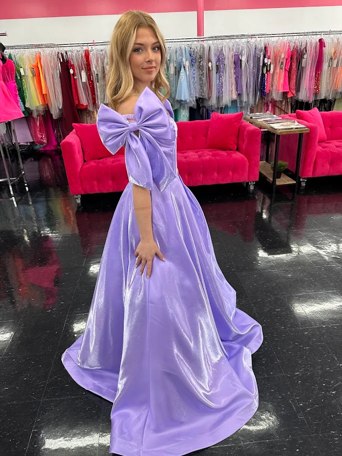 Ashley Lauren 11871 Size 12, 14 Hot Pink Long Prom Dress off the shoulder Bows Corset A Line Pageant Gown Pockets - Image 11