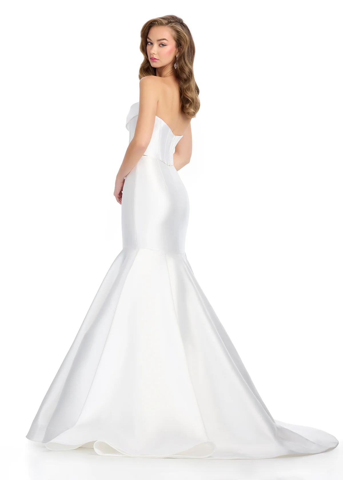 Ashley Lauren 11908 Mikado Mermaid Corset Prom Dress Two Piece Formal Pageant Gown Cowl Neck - Image 5