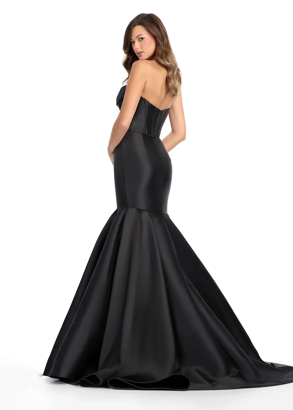 Ashley Lauren 11908 Mikado Mermaid Corset Prom Dress Two Piece Formal Pageant Gown Cowl Neck - Image 6