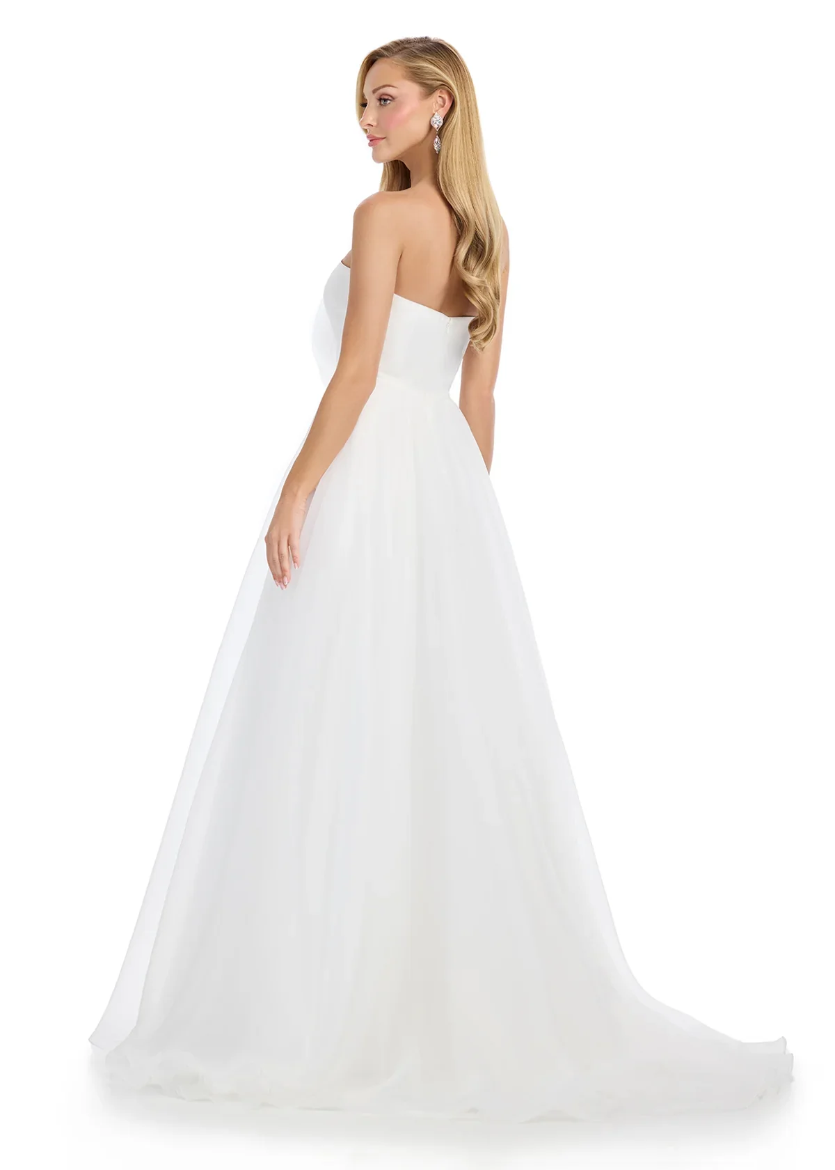 Ashley Lauren 11913 Organza Prom Dress Flower Accent A Line - Image 2