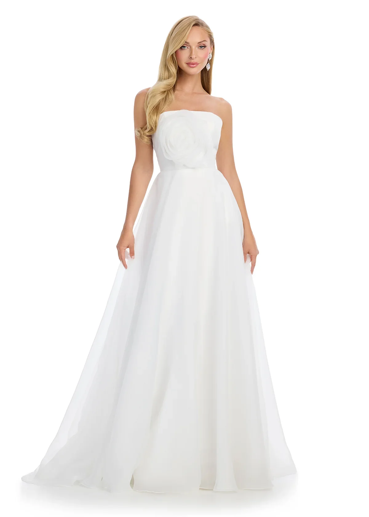 Ashley Lauren 11913 Organza Prom Dress Flower Accent A Line - Image 3