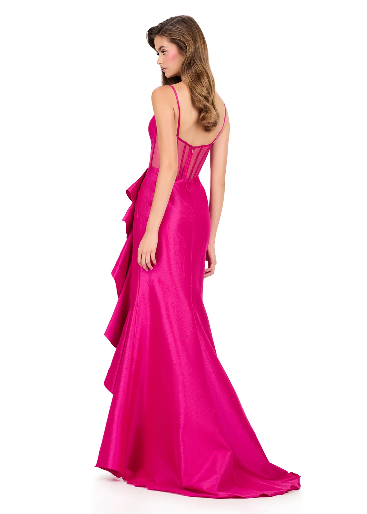 Ashley Lauren 12213 Size 8 Violet Prom Dress Formal ruffle - Image 9