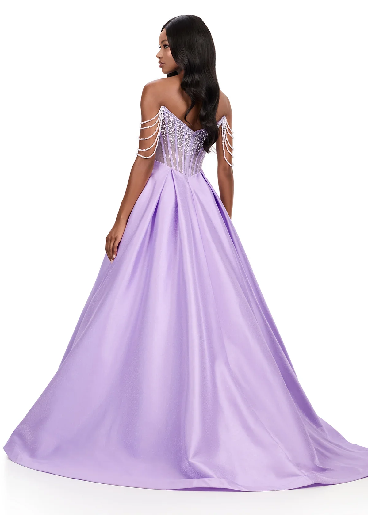 Ashley Lauren 12248 Size 4 Pink Prom Dress Pageant Pearl Corset - Image 10