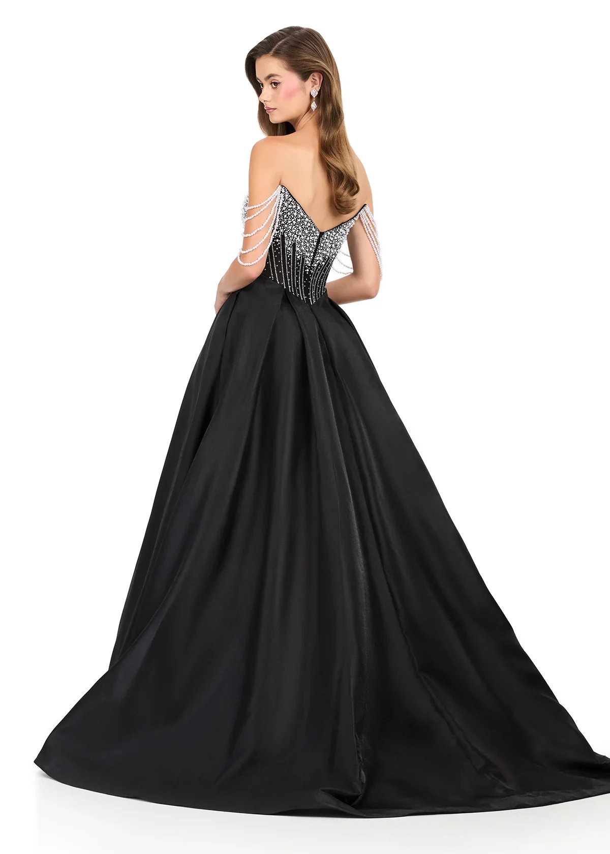Ashley Lauren 12248 Size 4 Pink Prom Dress Pageant Pearl Corset - Image 7