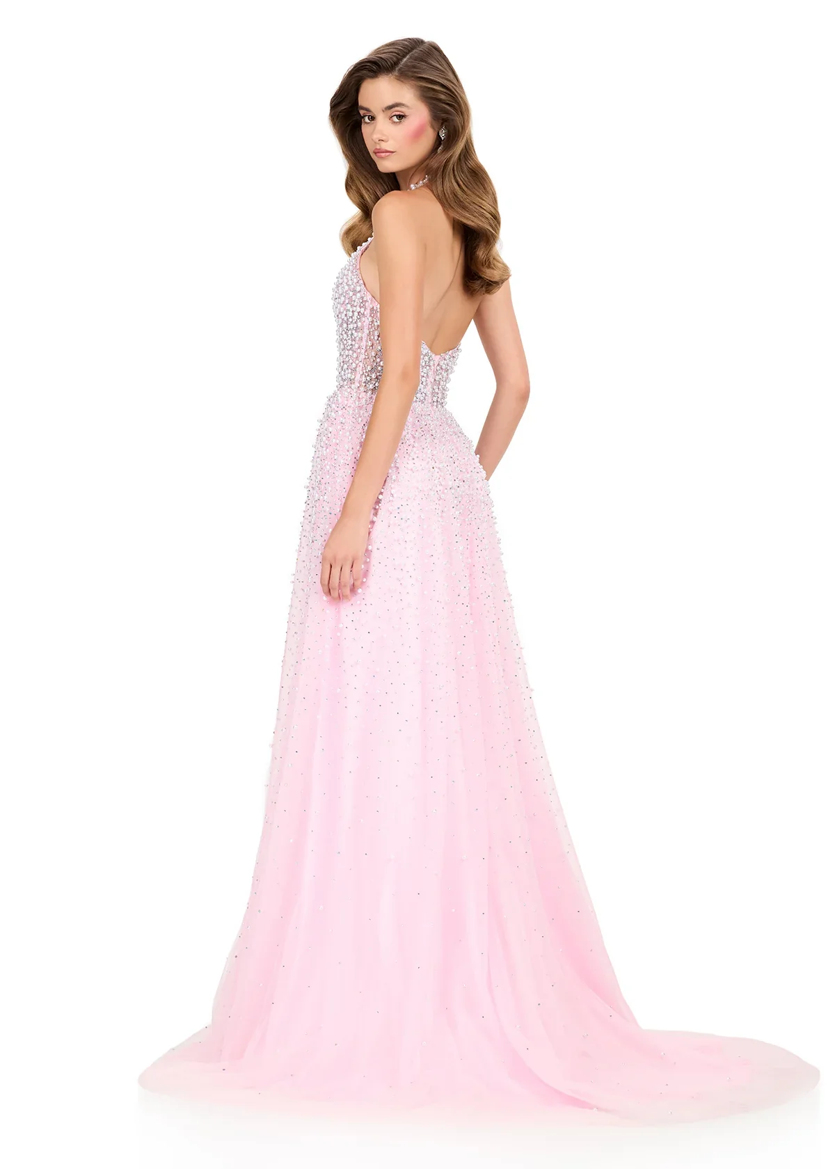 Ashley Lauren 12268 Size 6 Yellow Pearl Prom Dress A Line - Image 8
