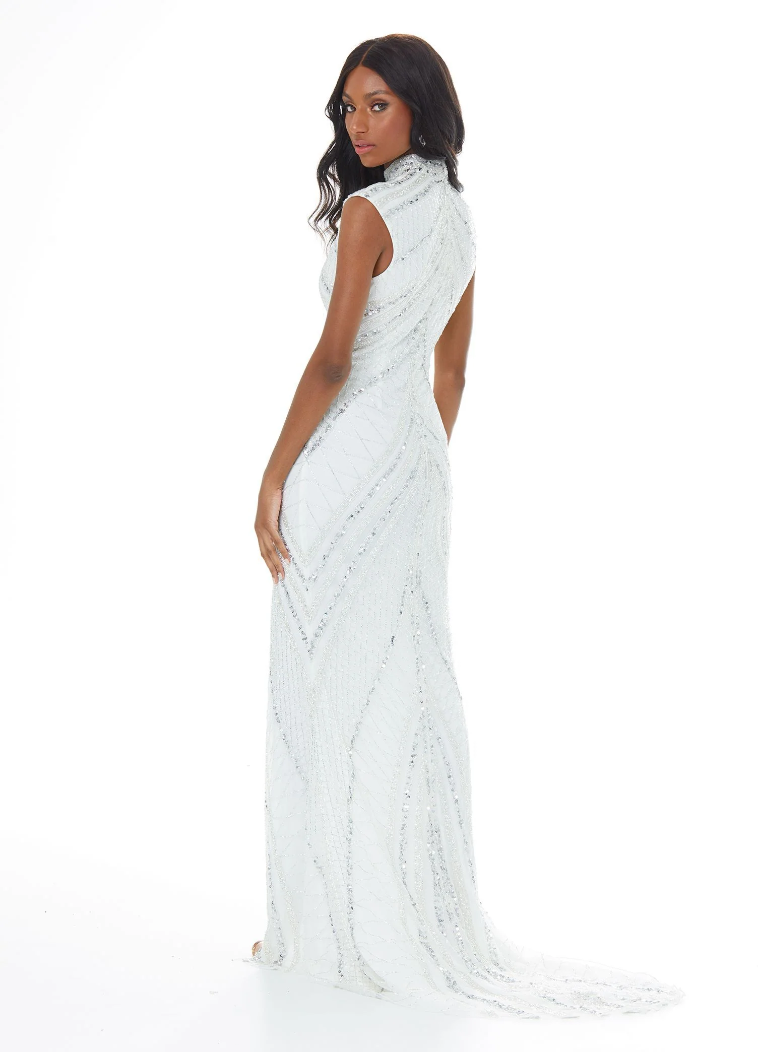 Ashley Lauren 1624 Cap Sleeve Beaded Evening Gown - Image 45