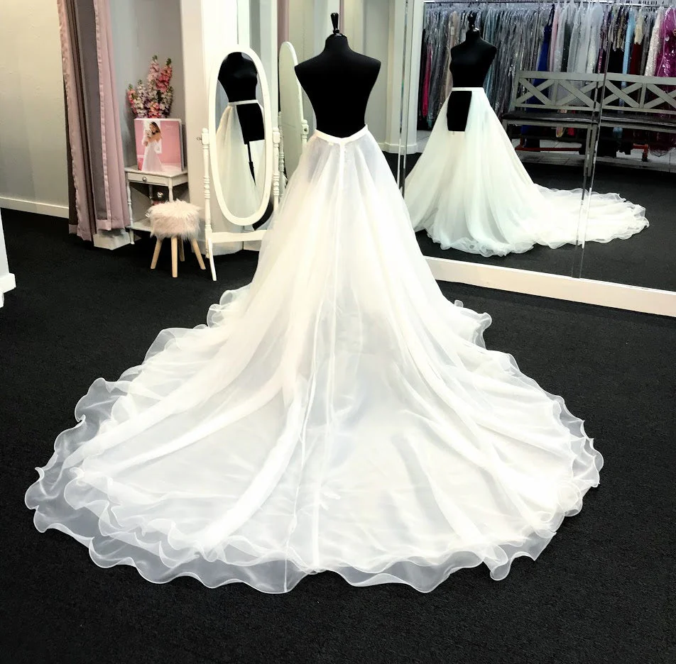 Ashley Lauren 1739 Size 4, 6 Hot Pink Long Organza Overskirt Wire Hem Pageant Prom Layer Pageant - Image 10