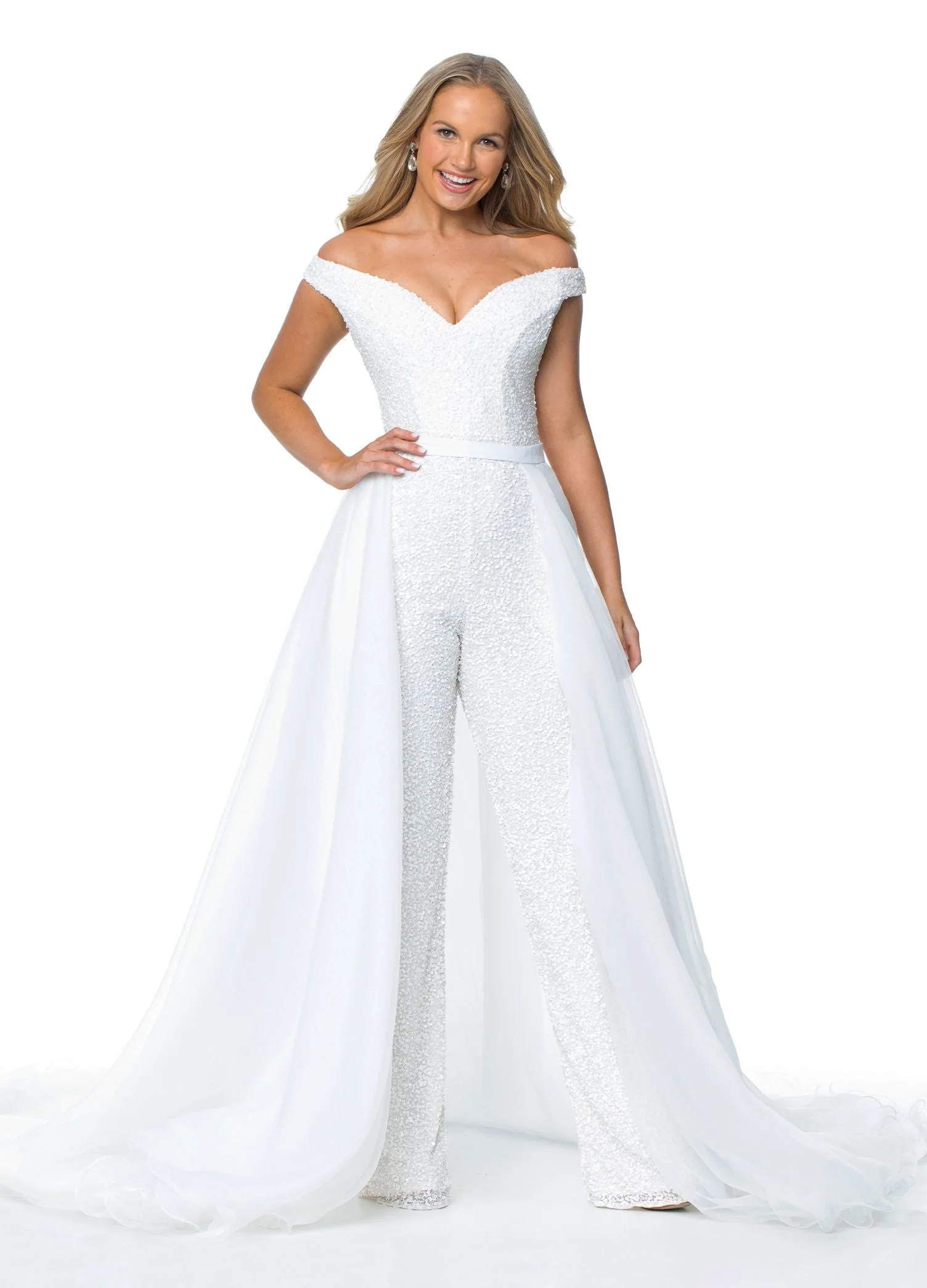 Ashley Lauren 1739 Size 4, 6 Hot Pink Long Organza Overskirt Wire Hem Pageant Prom Layer Pageant - Image 16